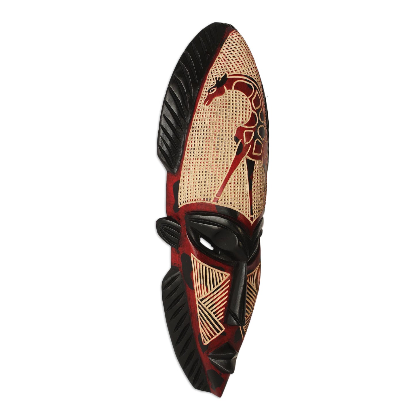 African Giraffe Spirit II Hand Carved Wood Mask