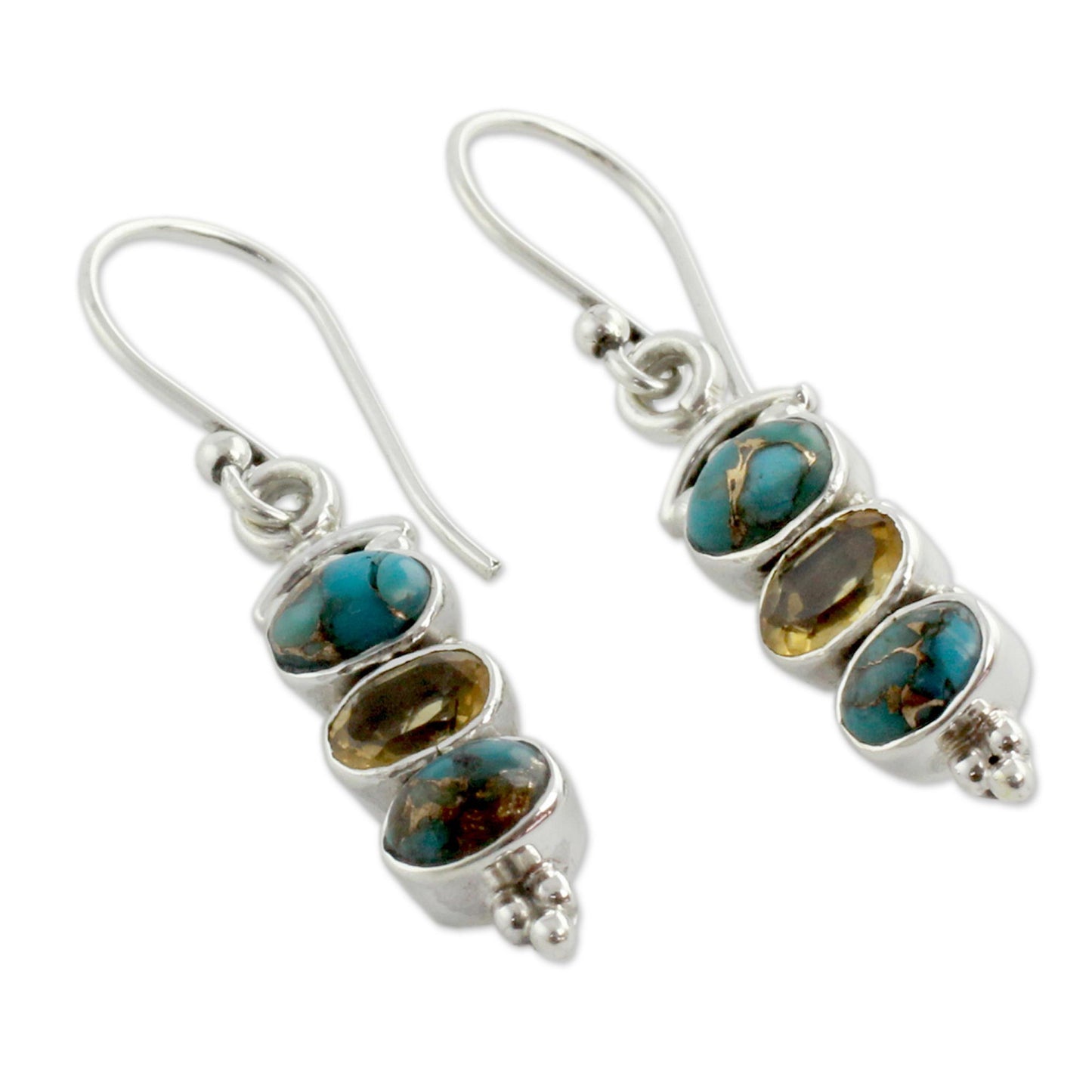 Golden Mystique Stone Earrings