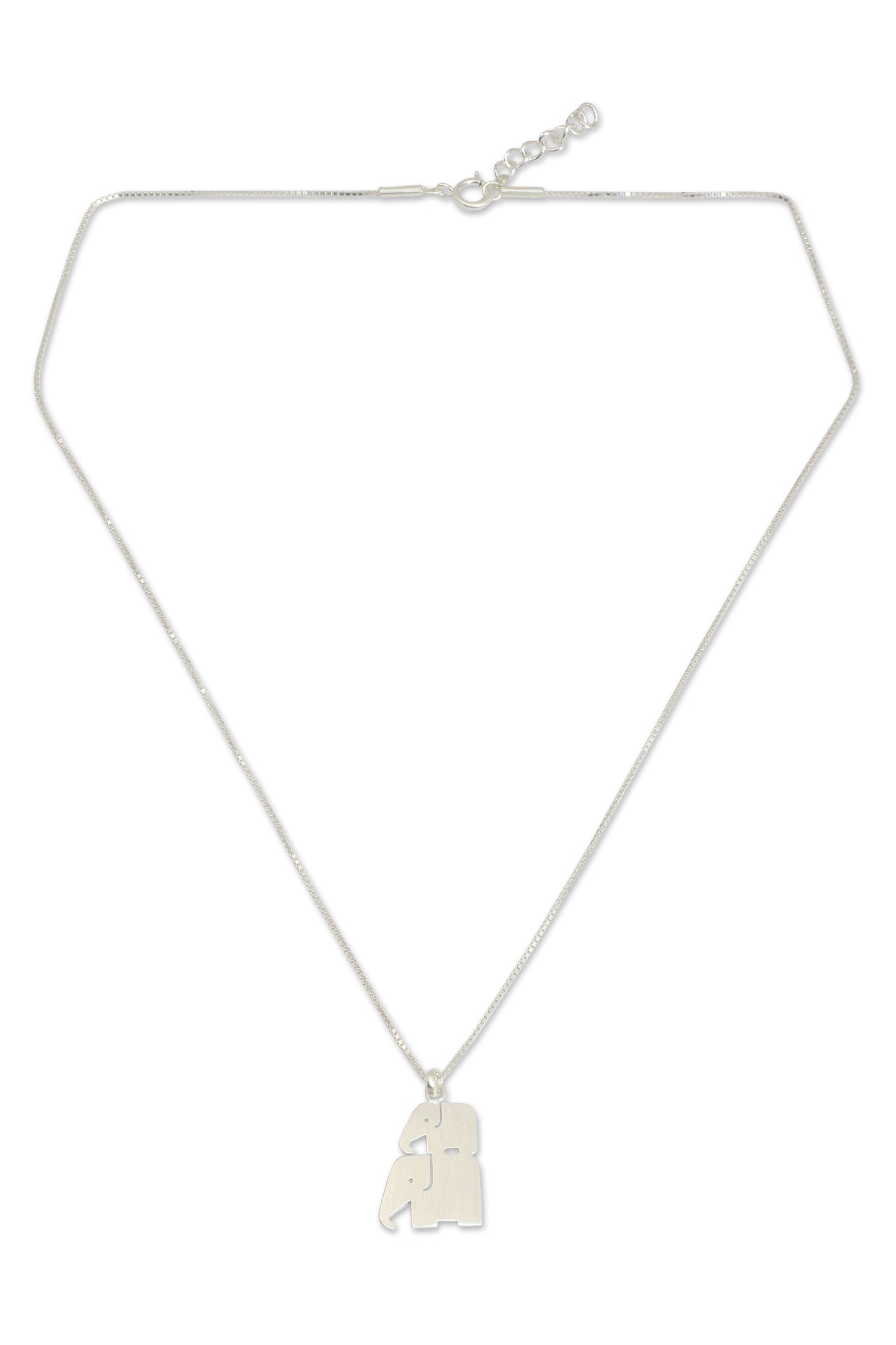 Elephant Brothers Modern Silver Thai Elephant Necklace