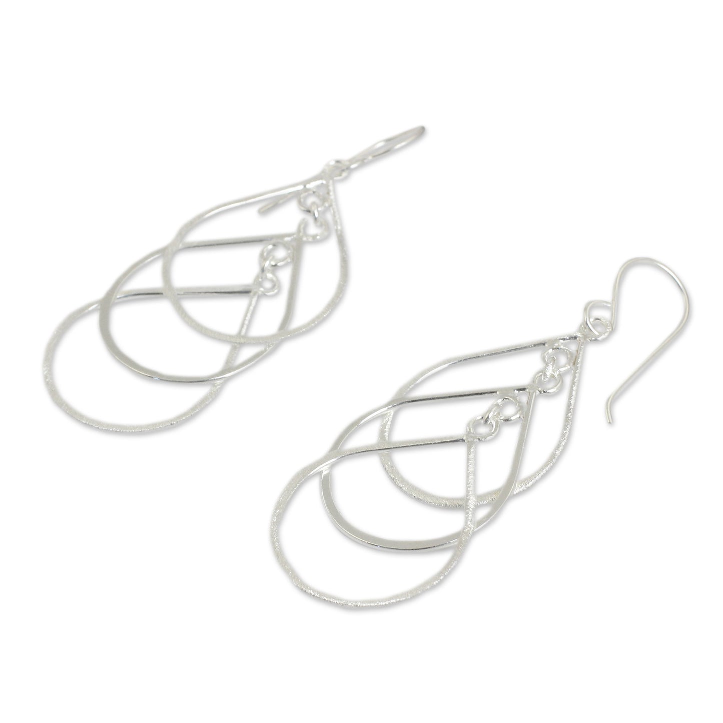 Perpetual Cascade Handcrafted Sterling Silver Earrings
