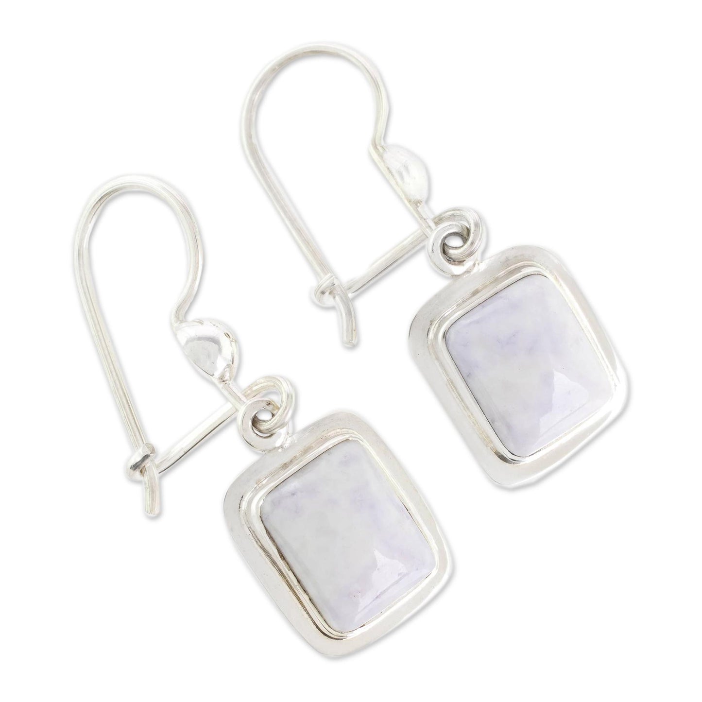Maya Lilac Fair Trade Lilac Jade and Silver Modern Earrings