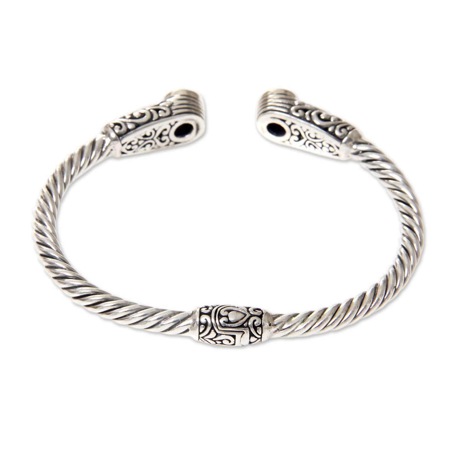Sterling Silver & Amethyst Bangle Bracelet