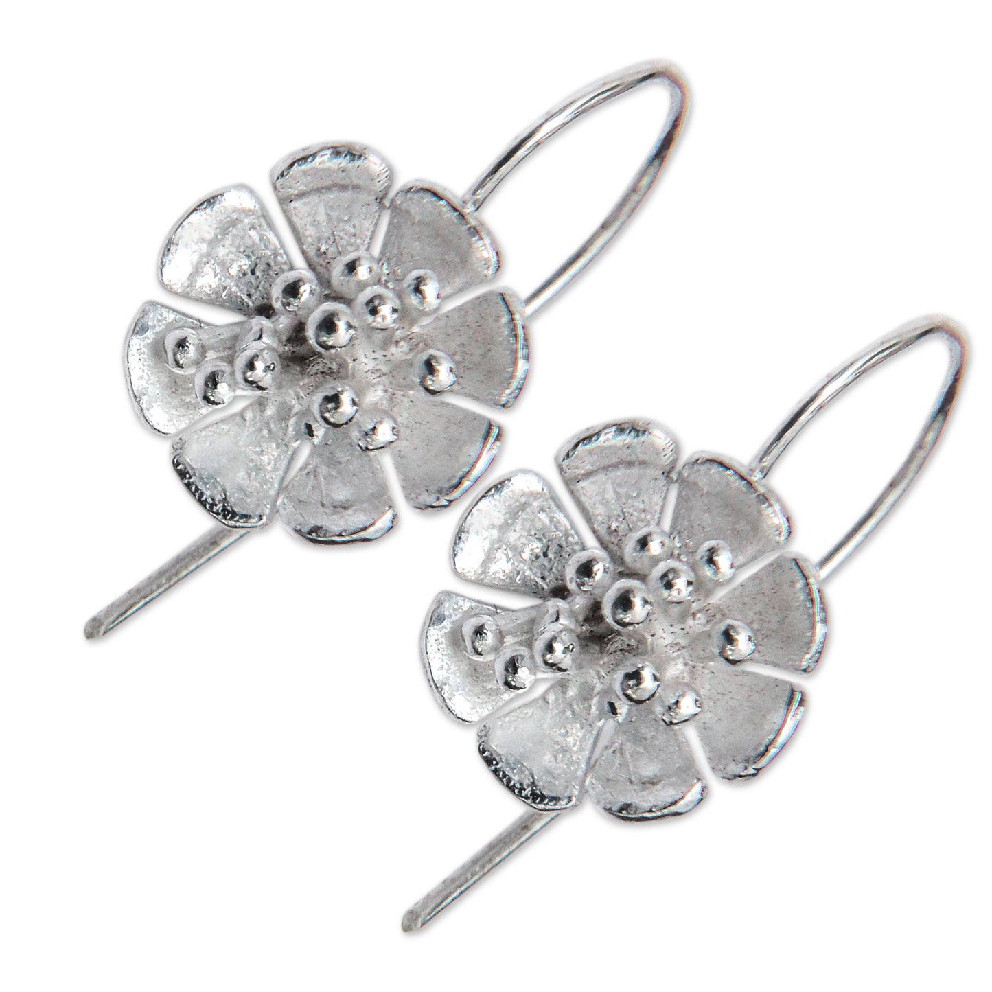 Petite Azalea Silver Drop Earrings