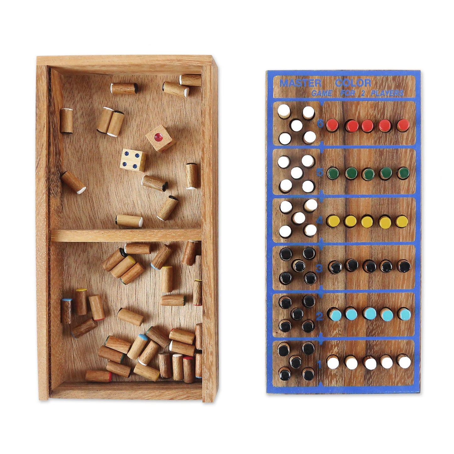 Code Breaker Hand Made Colorful Wood Peg Game from Thailand
