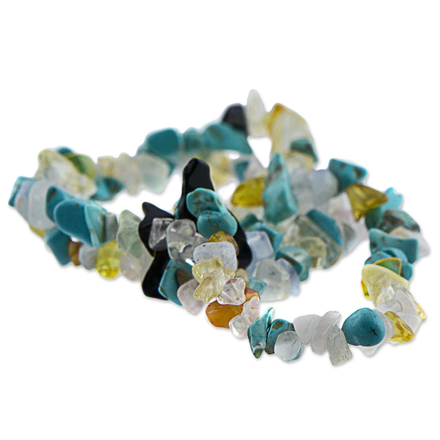 Ocean Trio Multigem Beaded Bracelets (Set of 3) Citrine from Brazil