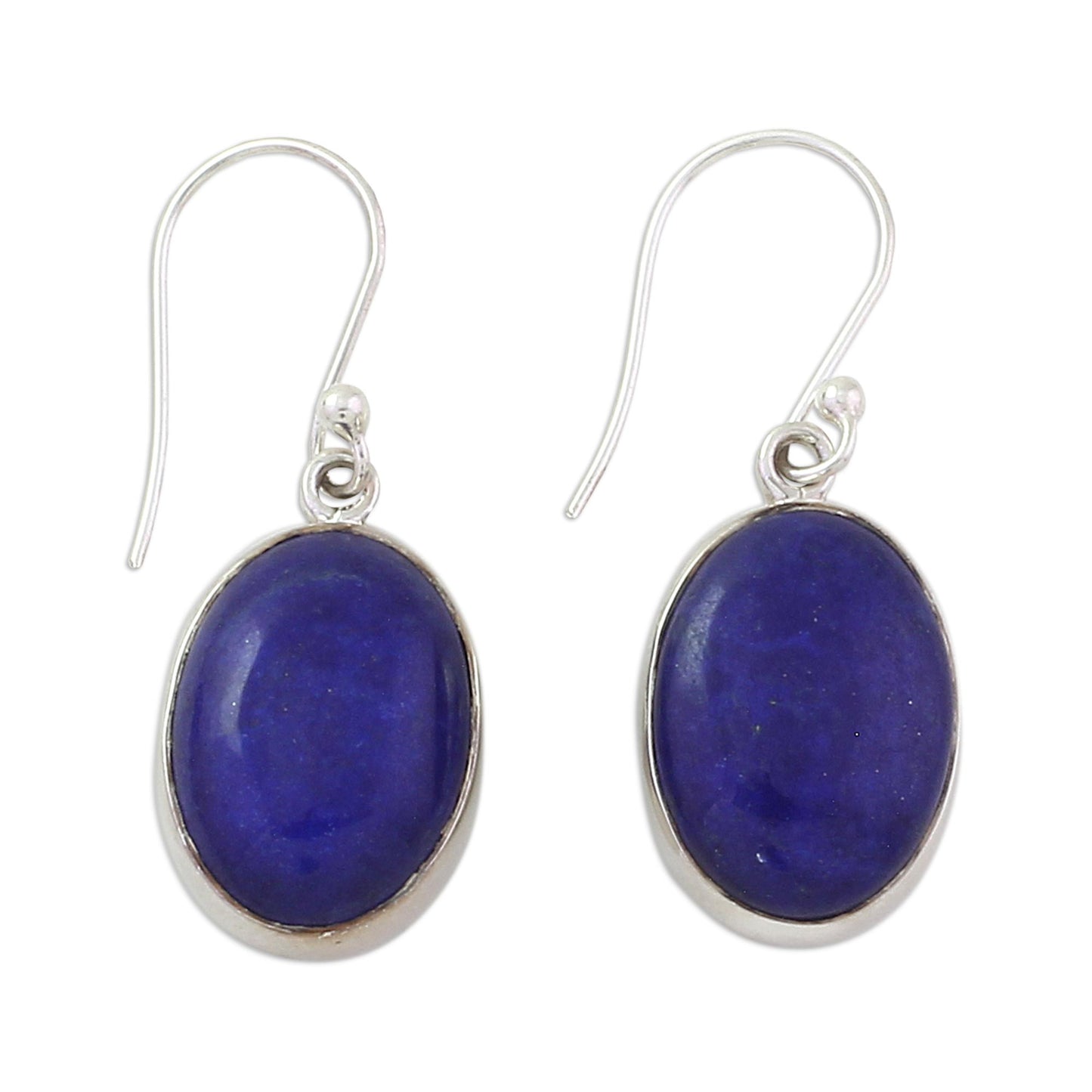 Oval Seas Lapis Lazuli Dangle Earrings