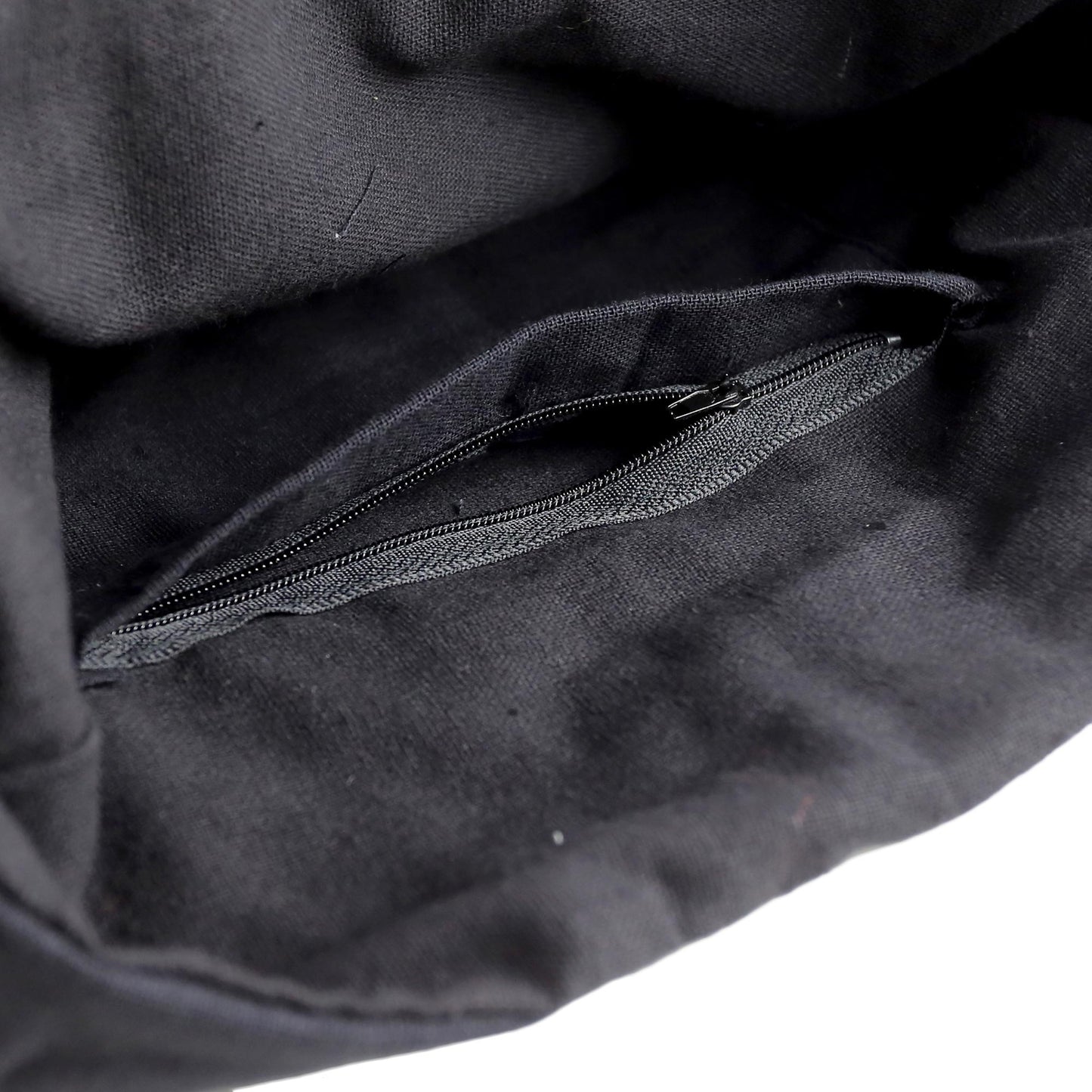 Charming Thai In Black Cotton Blend Shoulder Bag