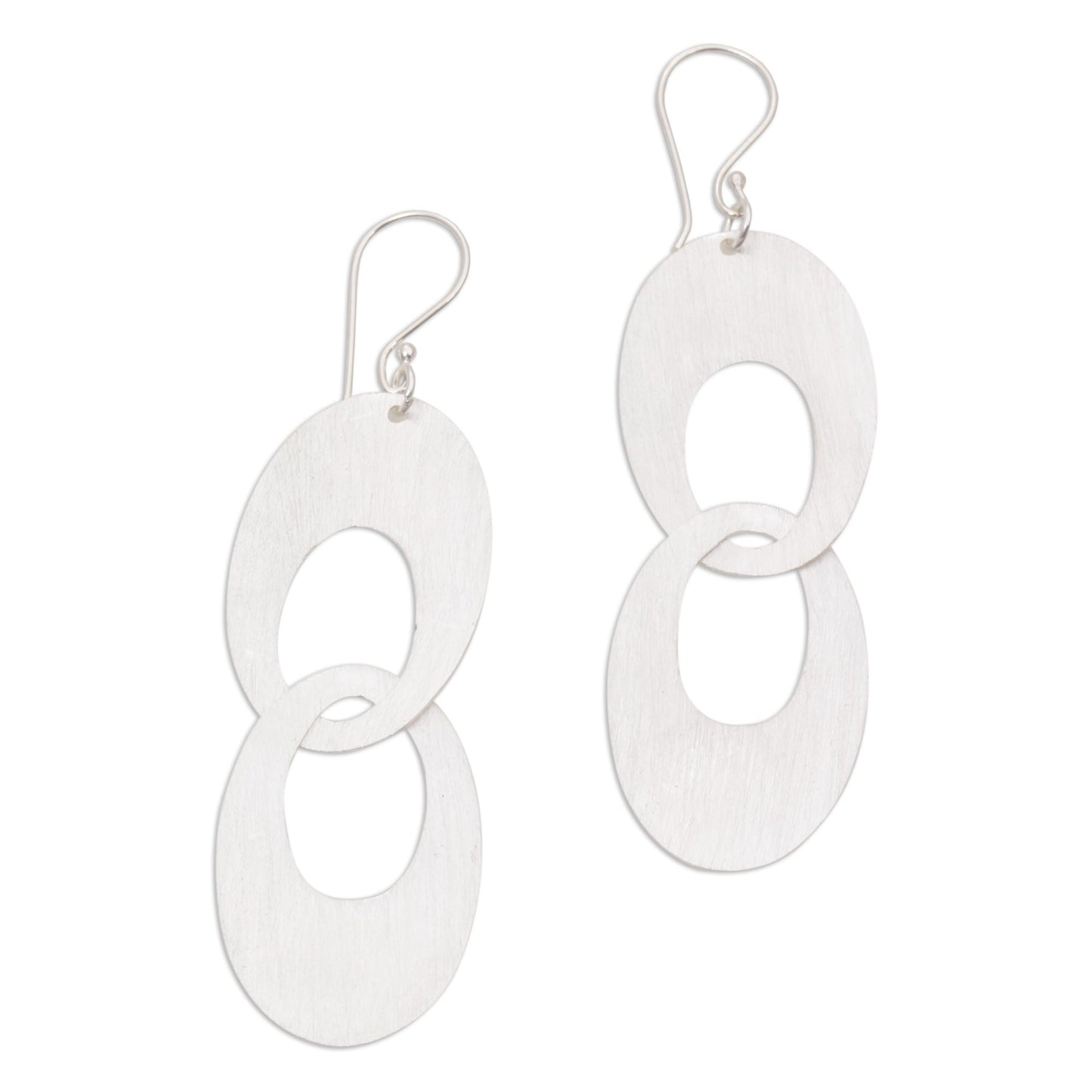 Loving Bond Sterling Silver Modern Circle Dangle Earrings from Indonesia