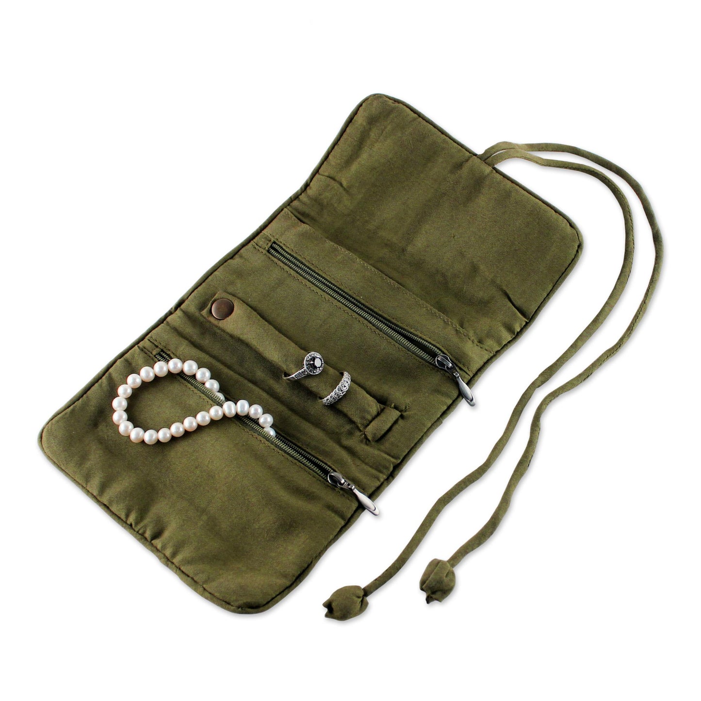 Enchanted Journey In Olive Jewelry Roll