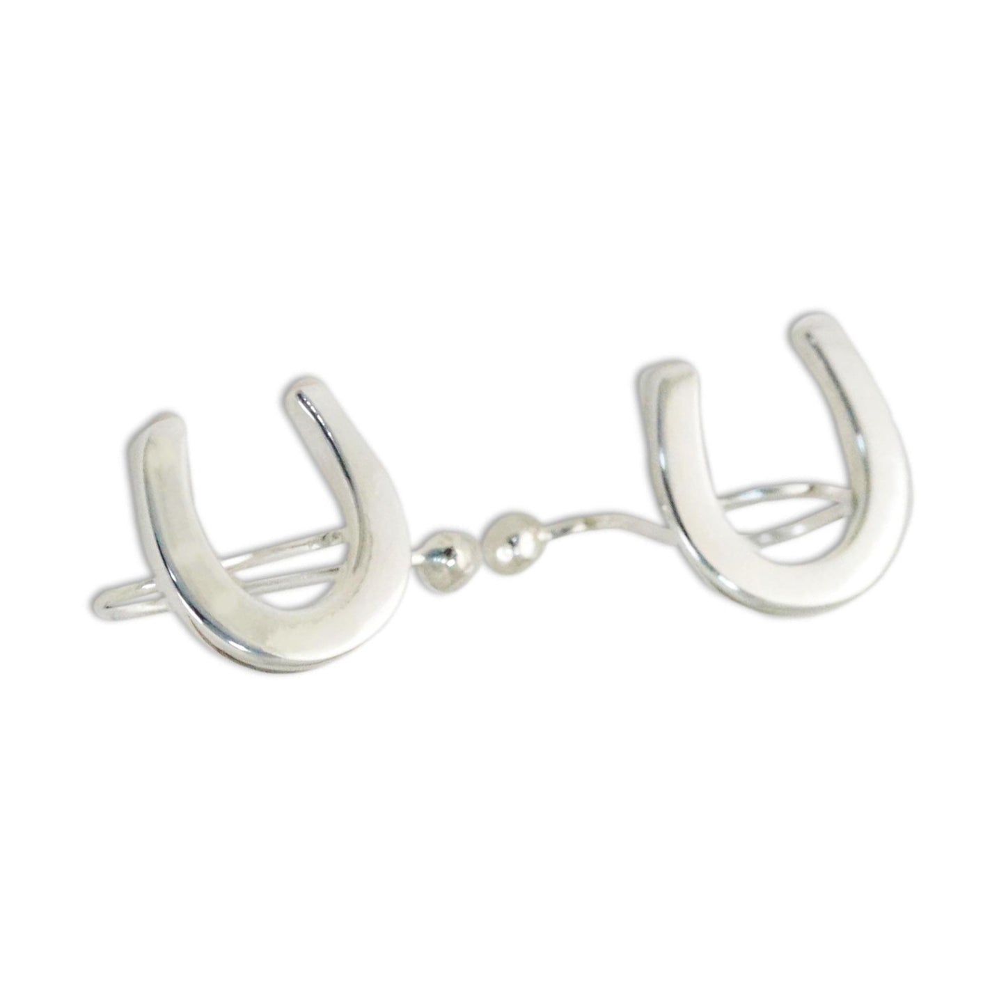 Horseshoe Luck 925 Sterling Silver Horseshoe Ear Cuffs from Thailand