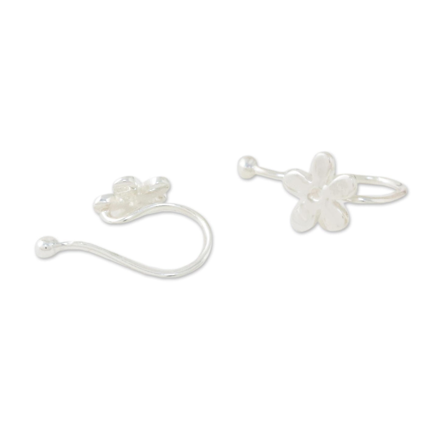Daisy Shine 925 Sterling Silver Floral Ear Cuffs from Thailand