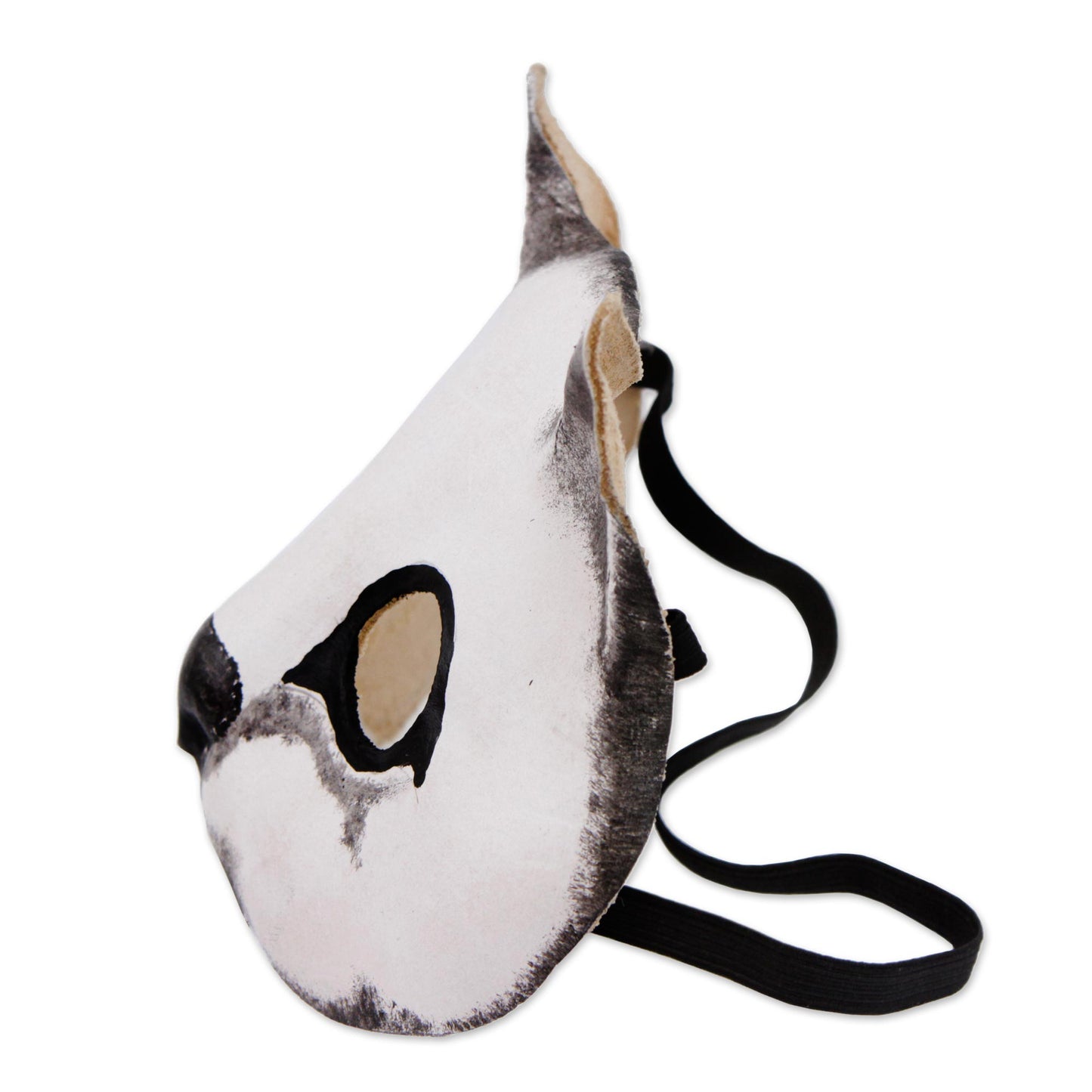 Fierce Cat Handcrafted Painted Leather Cat Mask from Brazil