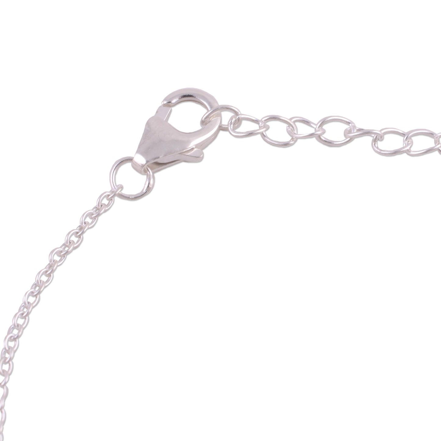 Elegant Prism Smoky Quartz and 925 Silver Pendant Bracelet from India