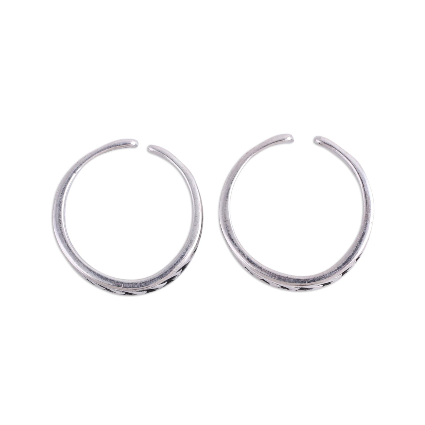 Way To Relaxation Pair of Sterling Silver Toe Rings from India