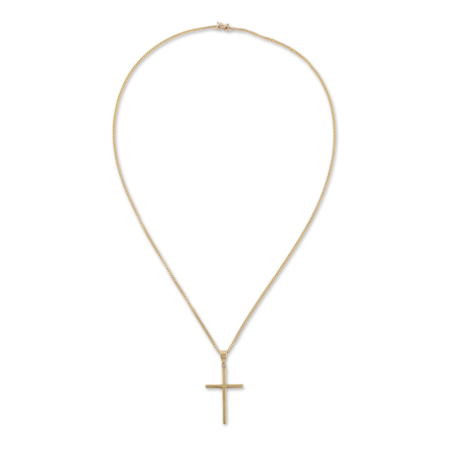 Faith In God Gold Plated Silver Cross Pendant Necklace from Peru