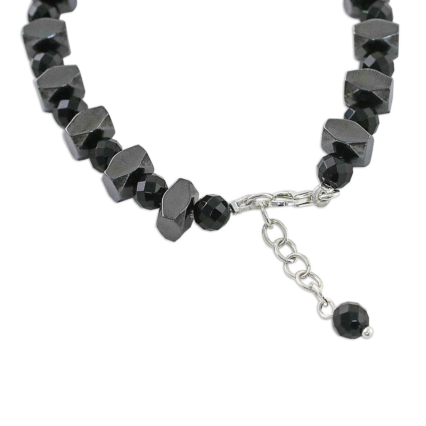 Style by Night Onyx and Hematite Beaded Bracelet from Thailand