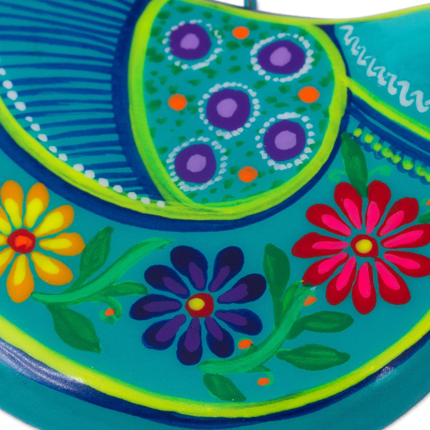 Turquoise Doves 2 Caribbean Blue Ceramic Handcrafted and Painted Ornaments