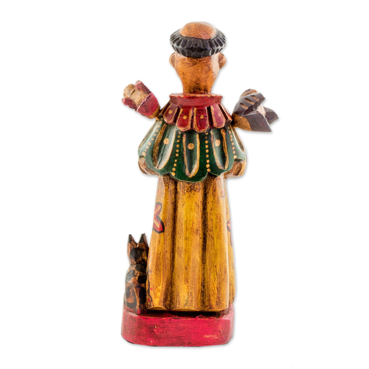 Dedicated Saint Hand Painted Pinewood Saint Francis Statuette