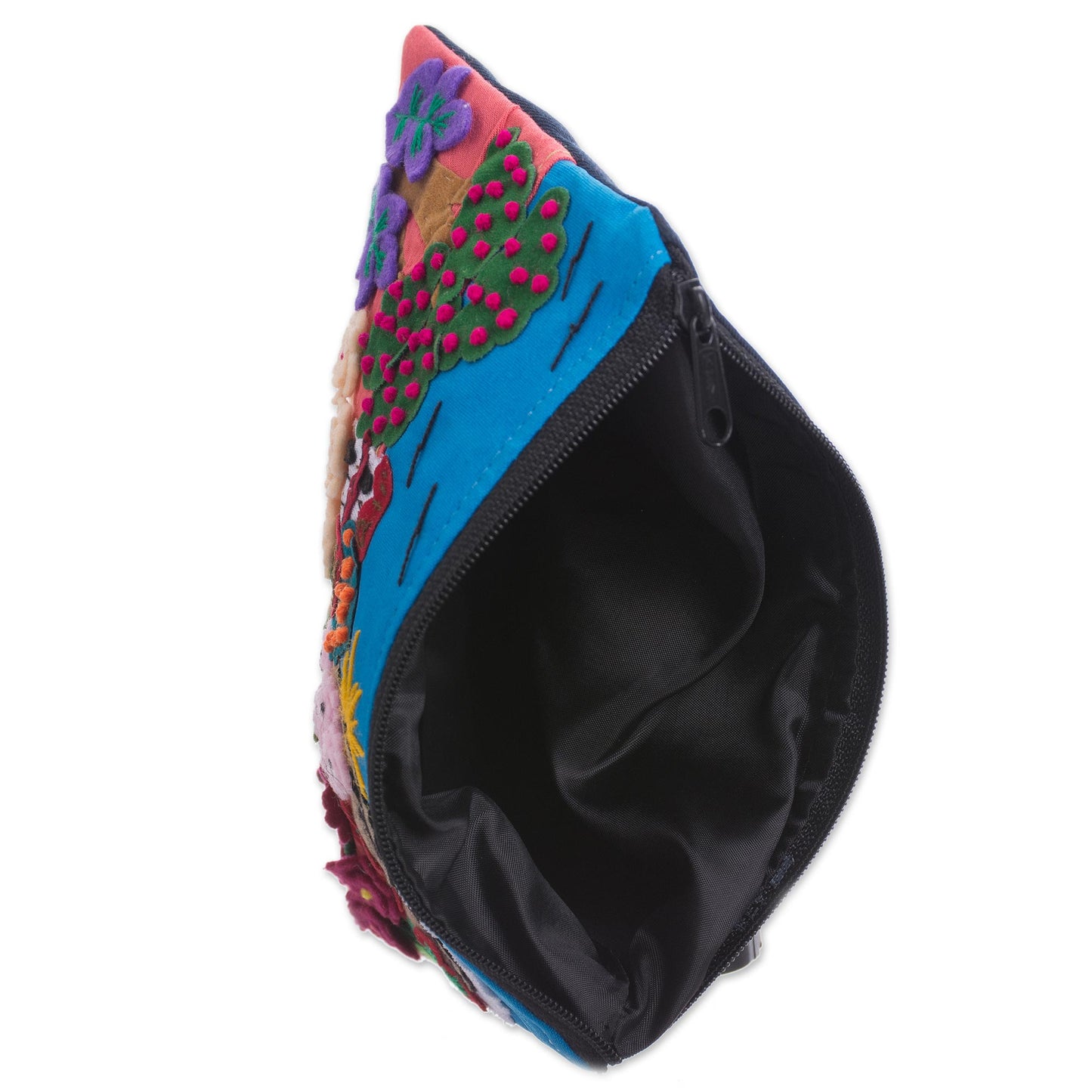 Flourishing Gardens Colorful Andean Gardens Cotton Blend Appliqué Pencil Case