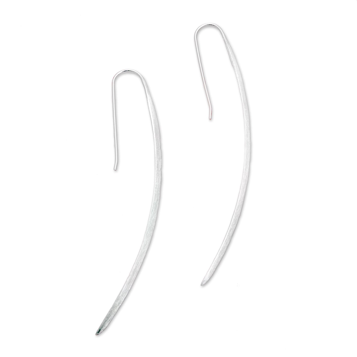 Modern Stalks Modern Sterling Silver Drop Earrings from Bali