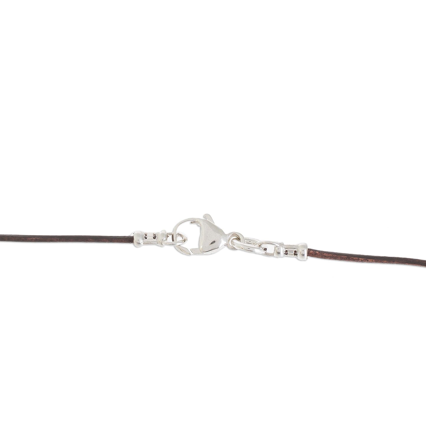 Friendly Guardian Citrine and Fine Silver Dog Pendant Necklace from Guatemala