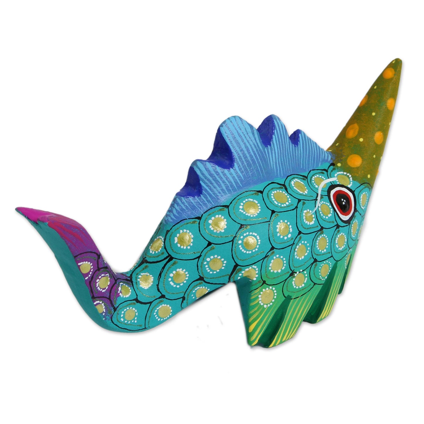 Swordfish Mystery Wood Alebrije Swordfish Figurine from Mexico