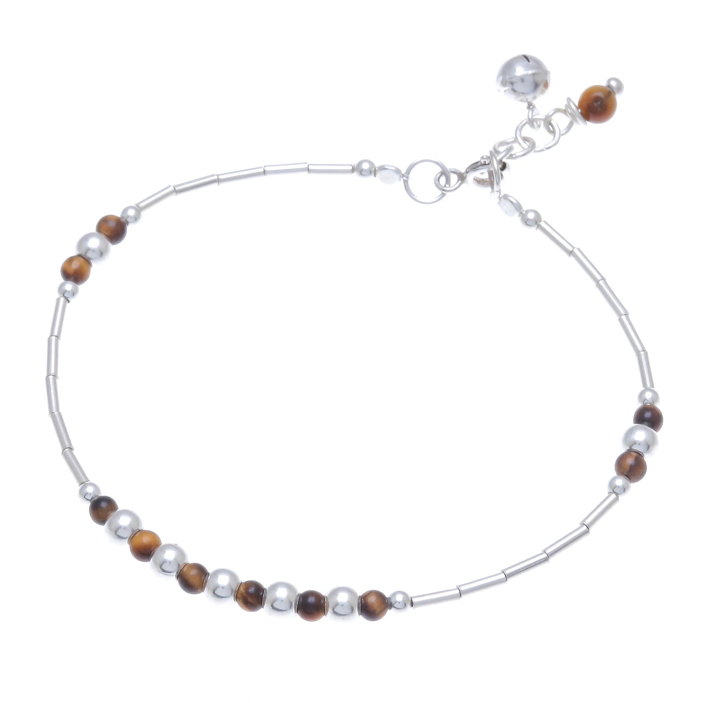 Earth Ring Tiger's Eye Beaded Bracelet from Thailand