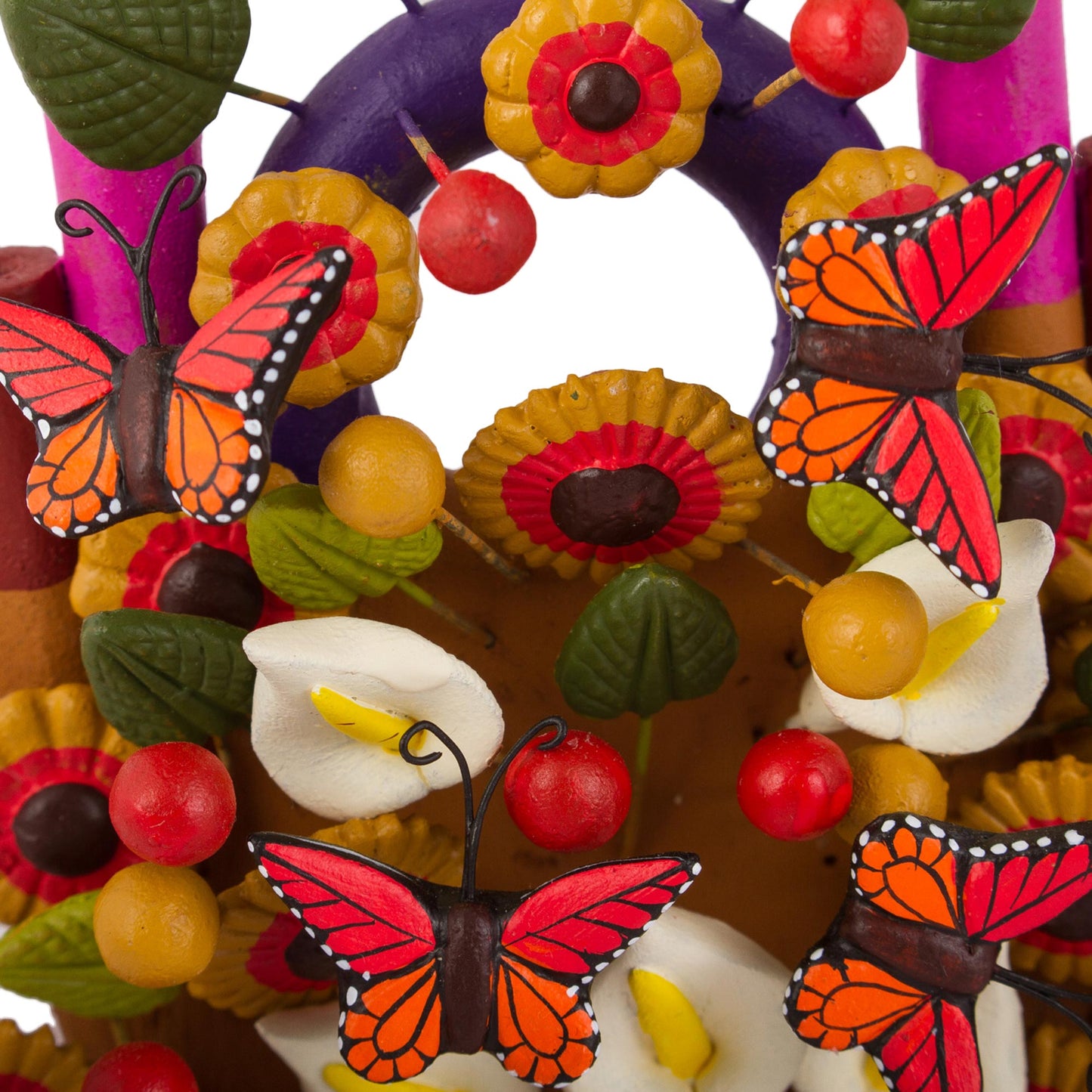 Monarch World Hand-Painted Butterfly Ceramic Sculpture from Mexico