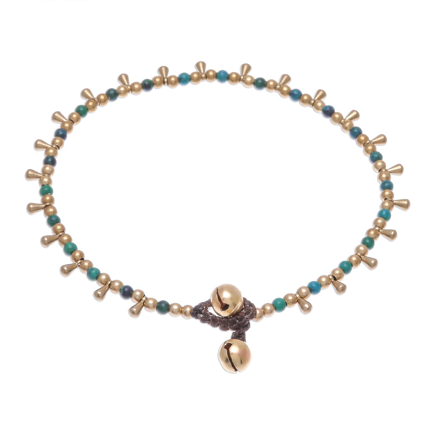 Bohemian Shower Serpentine Beaded Charm Anklet from Thailand