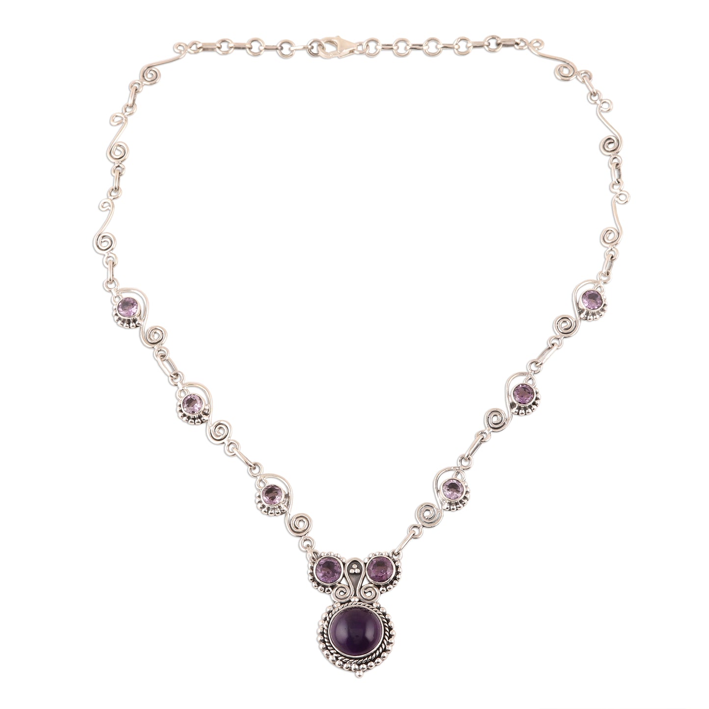 Meerut Magic Indian Amethyst and Sterling Silver Necklace