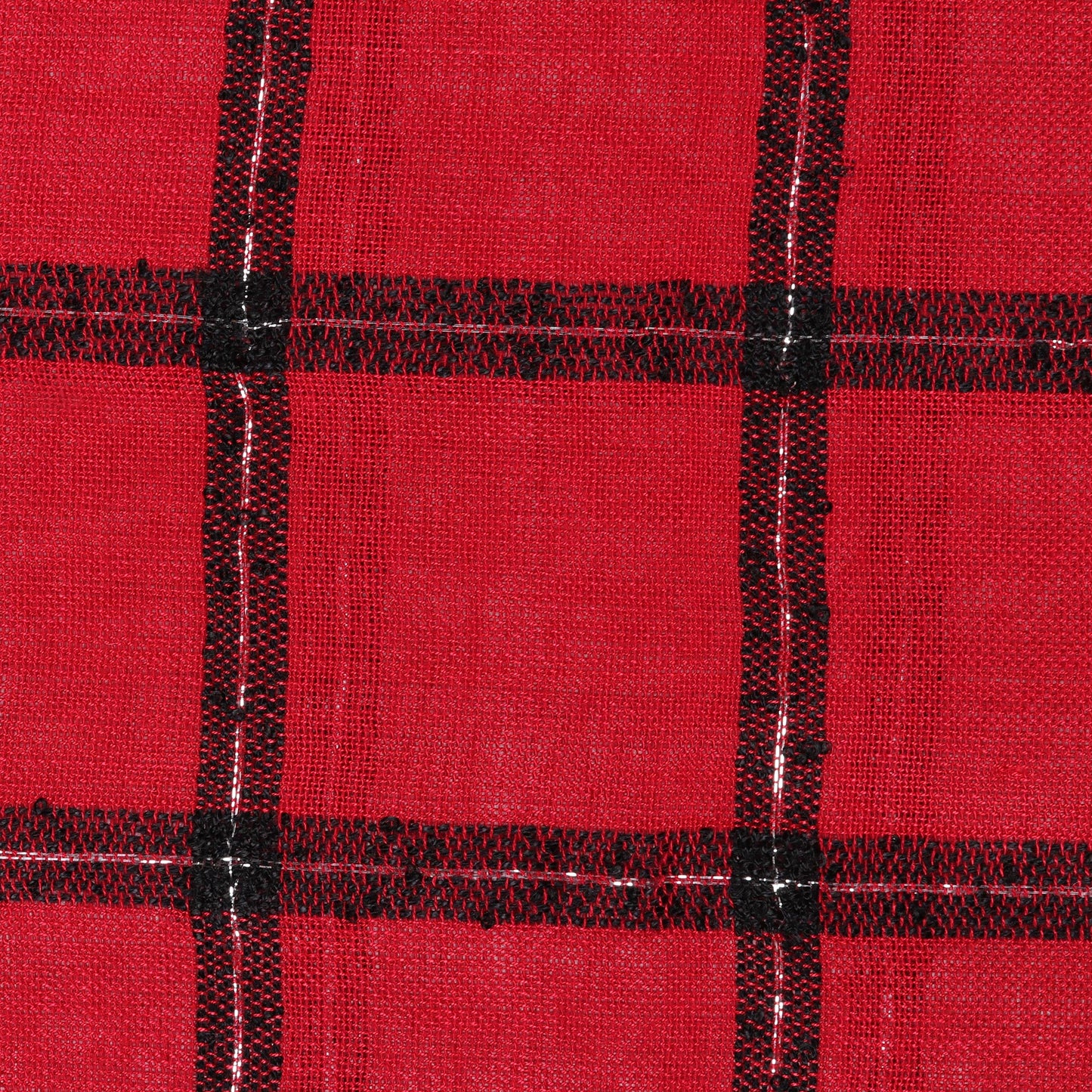 Crimson Checks Checked Viscose Blend Wrap Scarf in Crimson from India