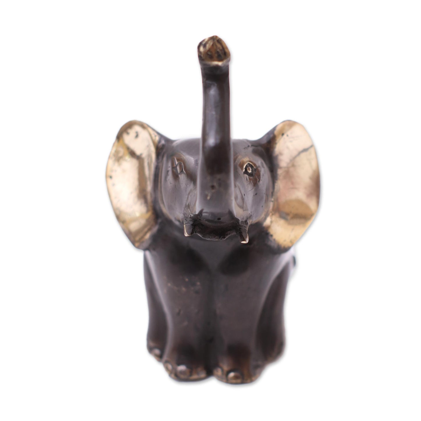 Patient Elephant Antiqued Bronze Elephant Figurine from Bali