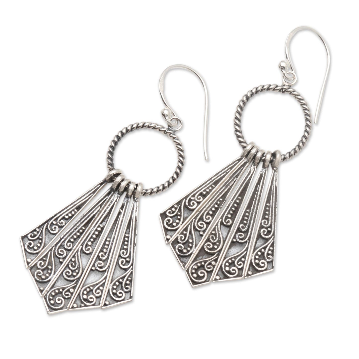 Pennants Hand Crafted Sterling Silver Dangle Earrings
