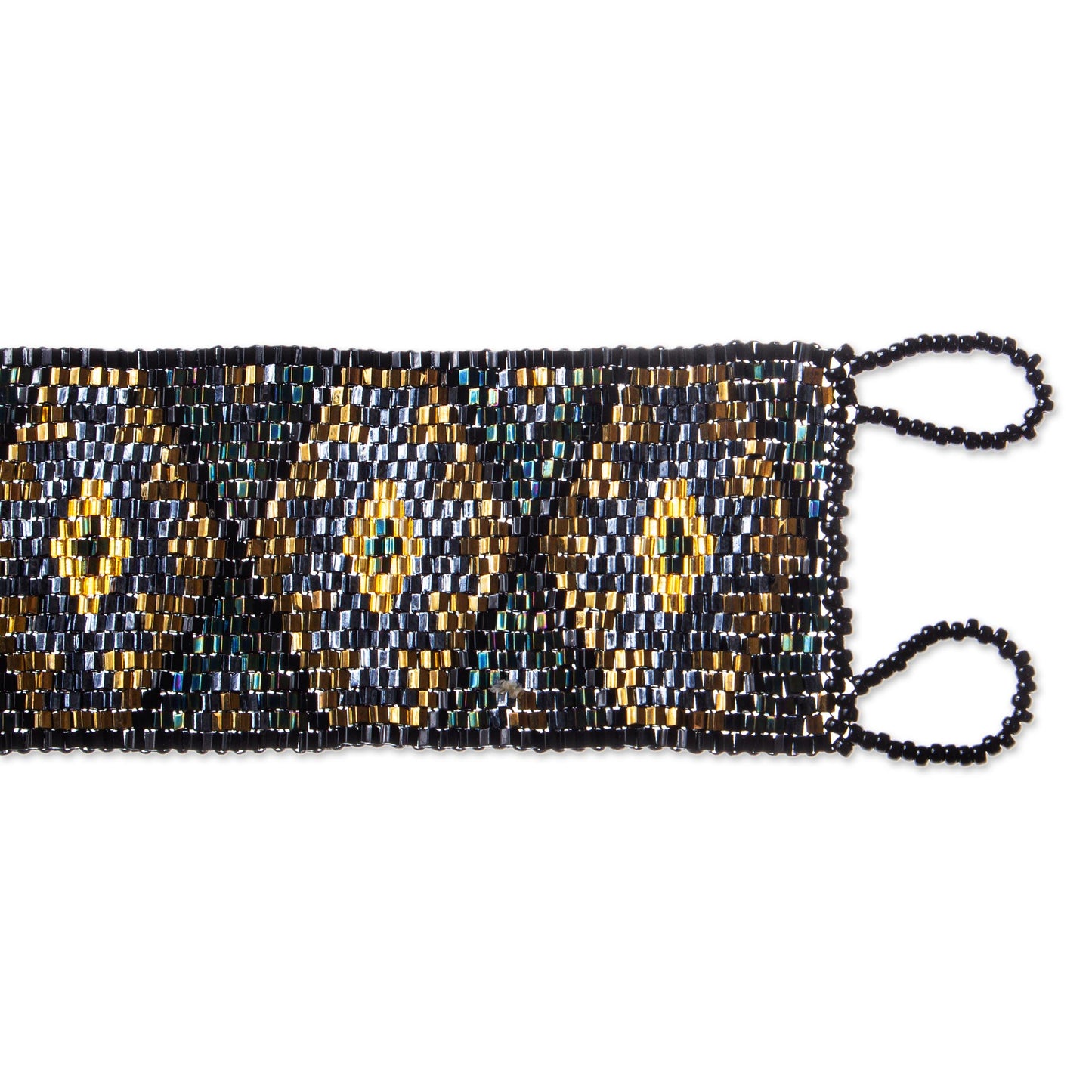 Blessed Rain and Protection Huichol Blessing Sage Green & Iridescent Grey Bead Bracelet