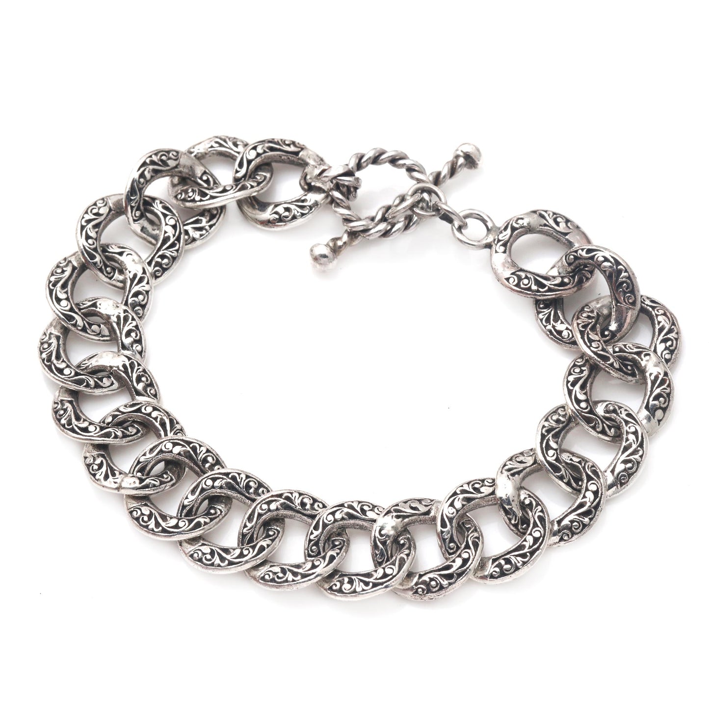 Locked Artisan Crafted Sterling Silver Link Bracelet