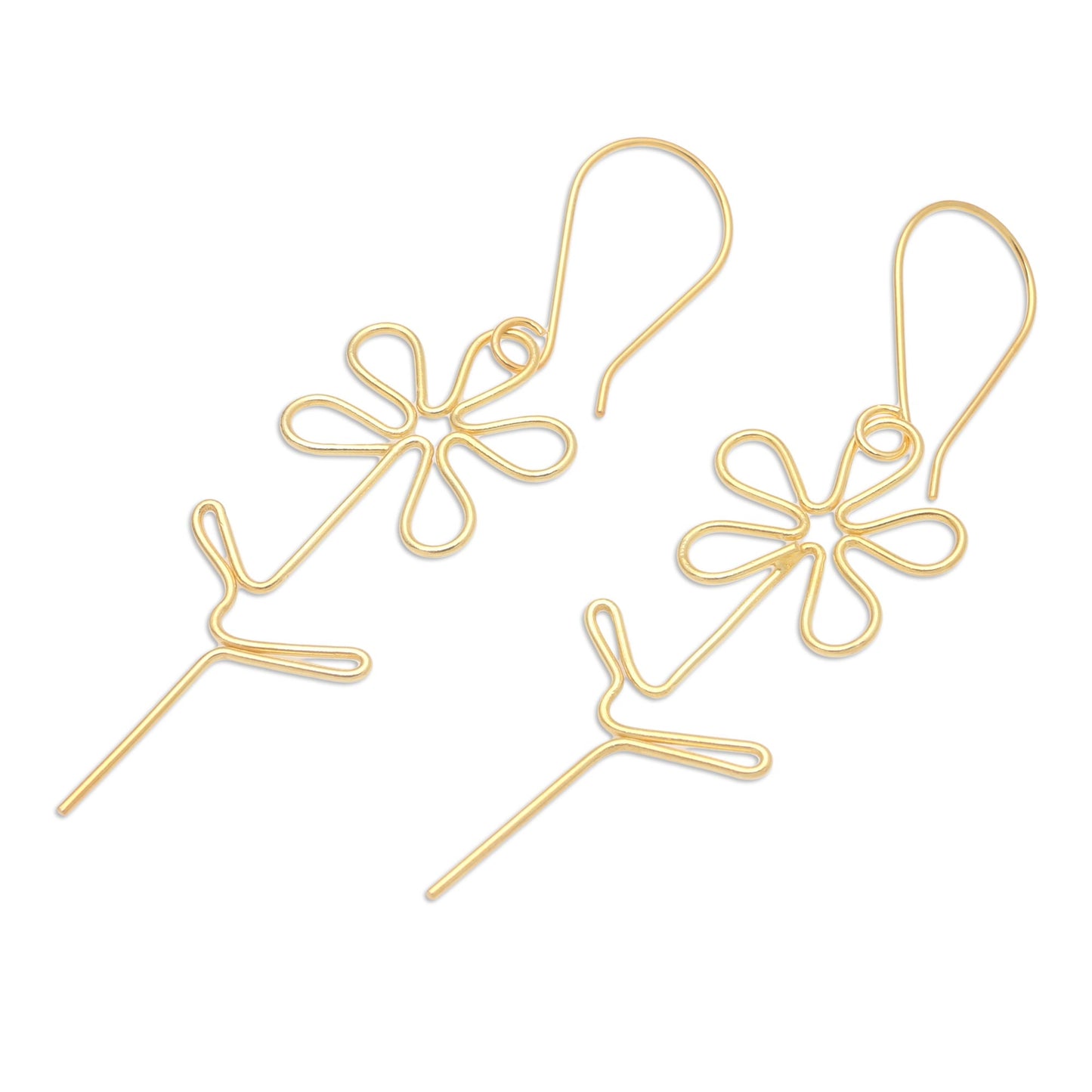 Make My Day Hand Made Gold-Plated Floral Earrings