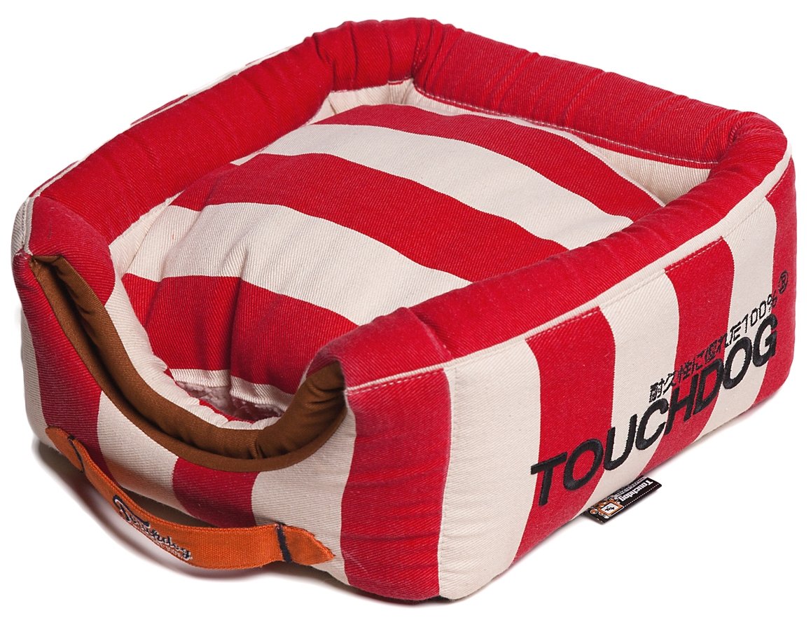 Touchdog® Polo-Striped 2-in-1 Collapsible Dog House Bed