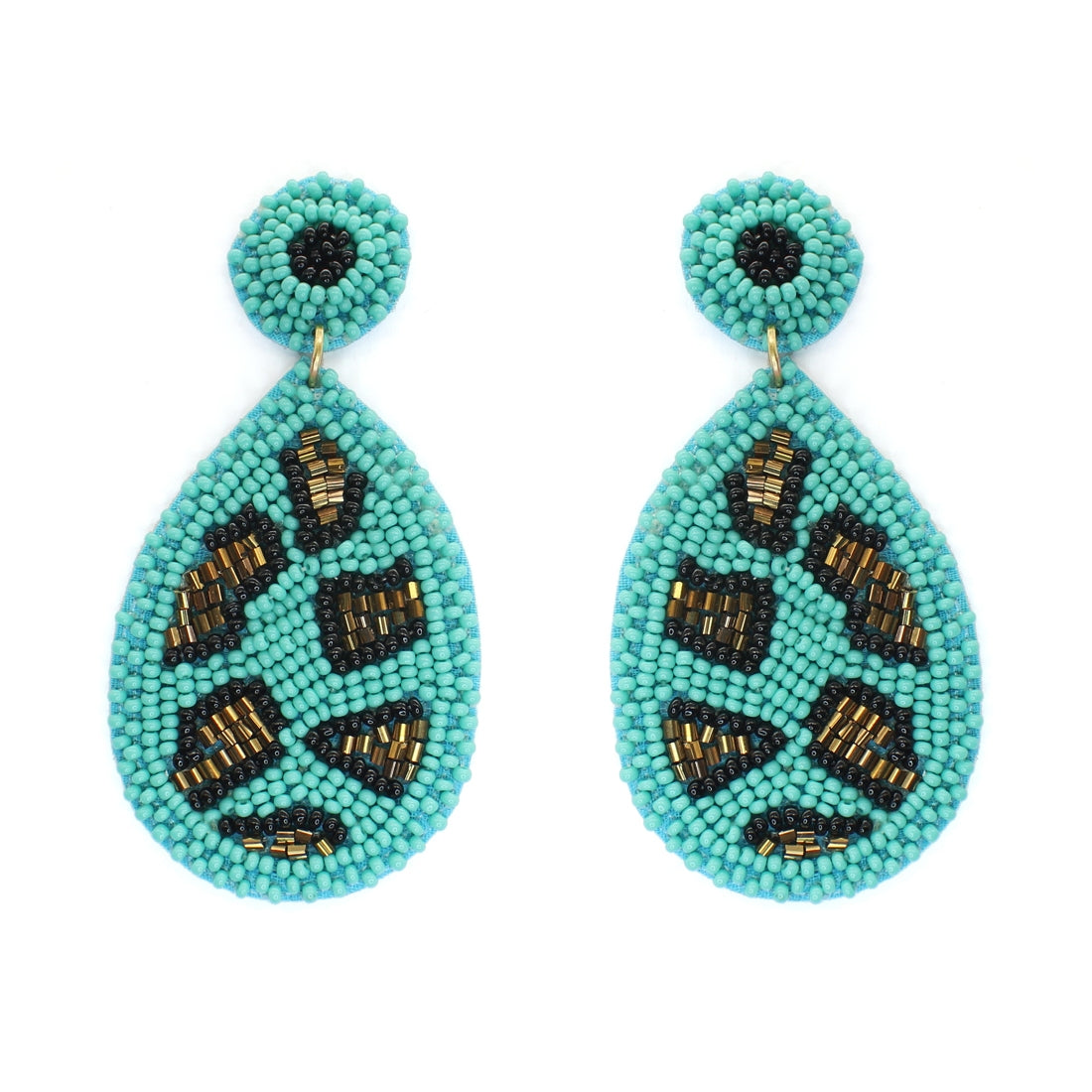 Aqua Cami Leopard Earrings