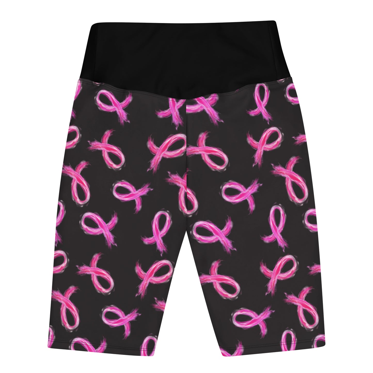 Painted Pink Ribbon All Over Print Biker Shorts