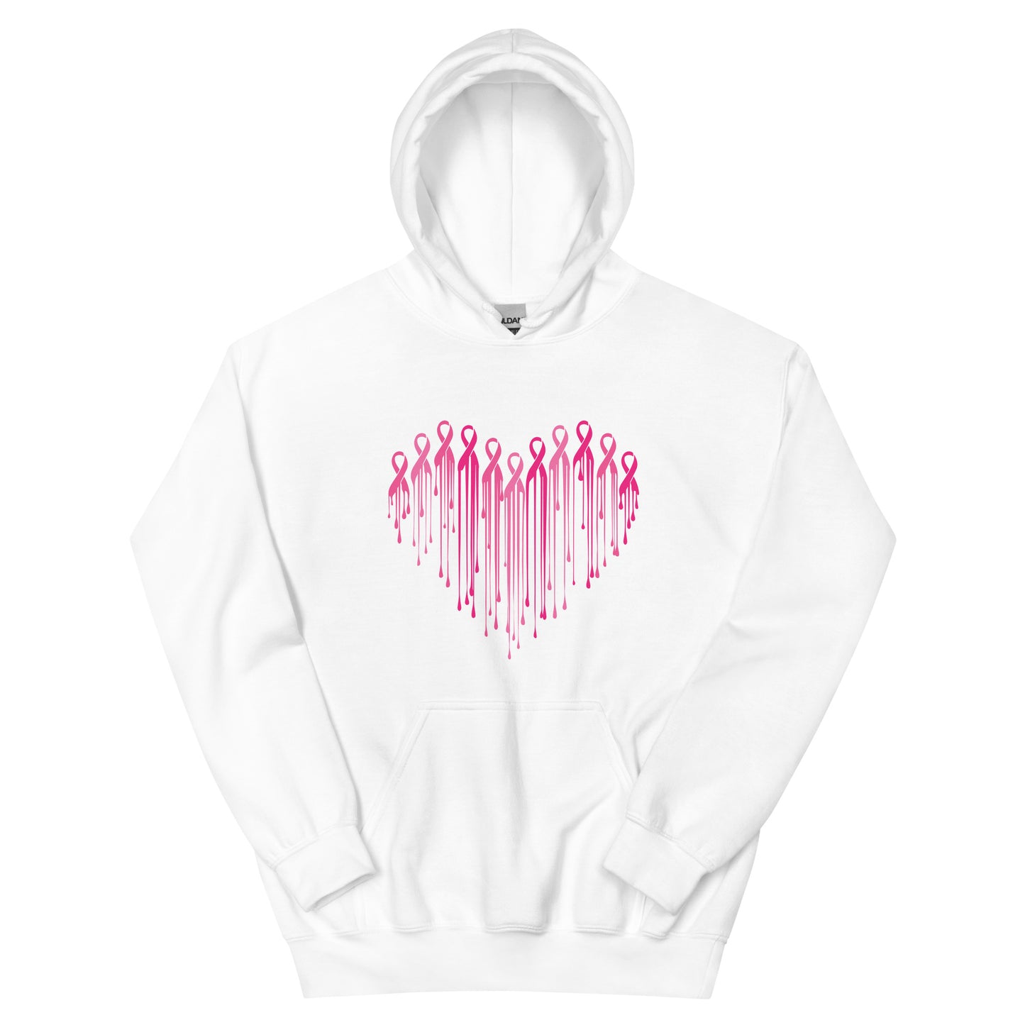 Painted Heart of Pink Ribbons Hoodie