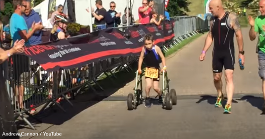 Watch: 8-Year-Old With Cerebral Palsy Finishes Triathlon