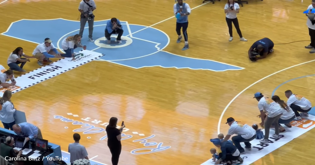 Babies Compete In Adorable "Diaper Dash" At University Basketball Game