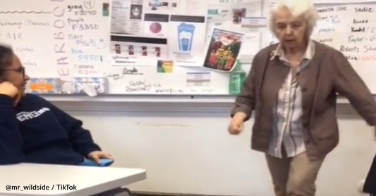 91-Year-Old Substitute Teacher Busts Out The Dance Moves