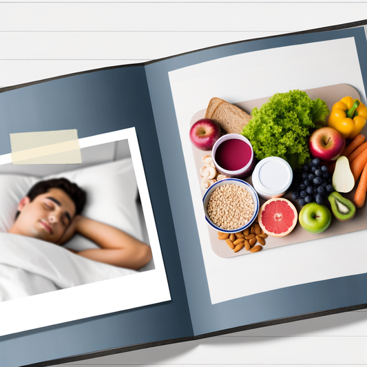 Healthy sleep and balanced nutrition concept