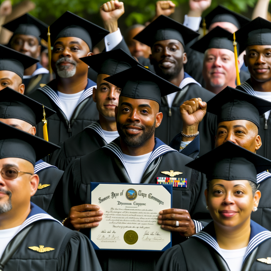 Navy veterans receiving high school diplomas