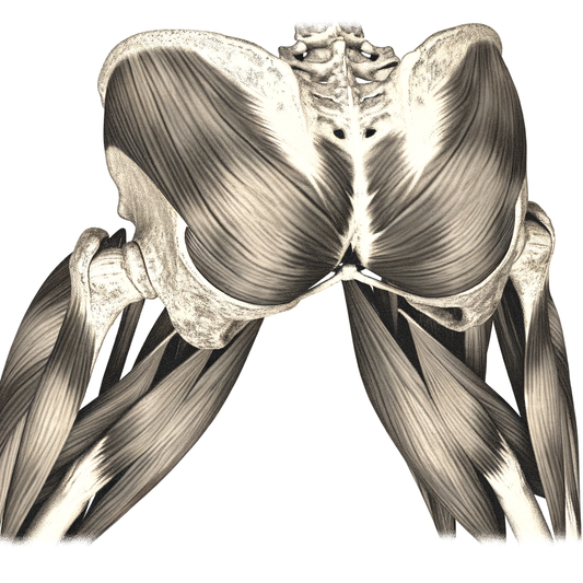 Illustration of glute muscles anatomy