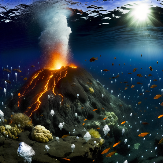 Underwater view of California undersea volcano