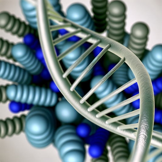 DNA strand with bacteria illustration