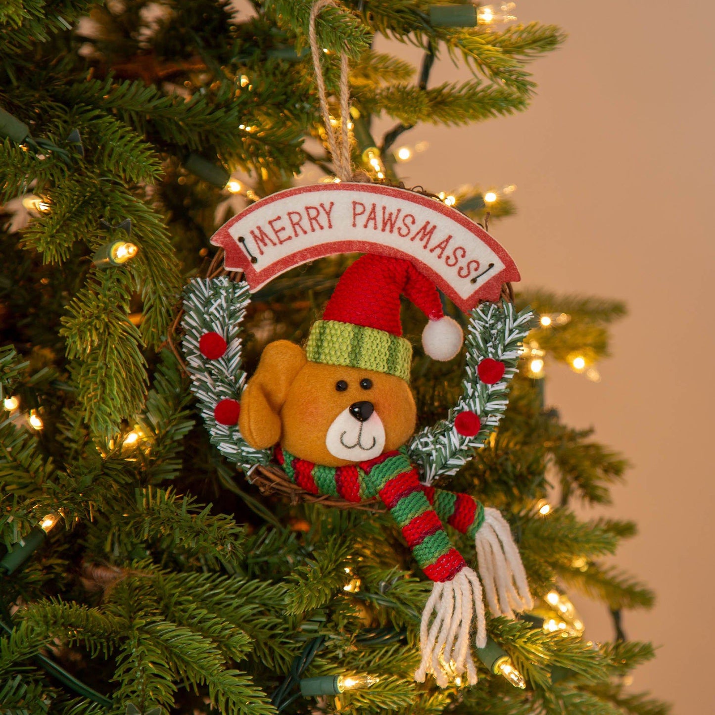 Merry Pawsmass Wreath Ornament