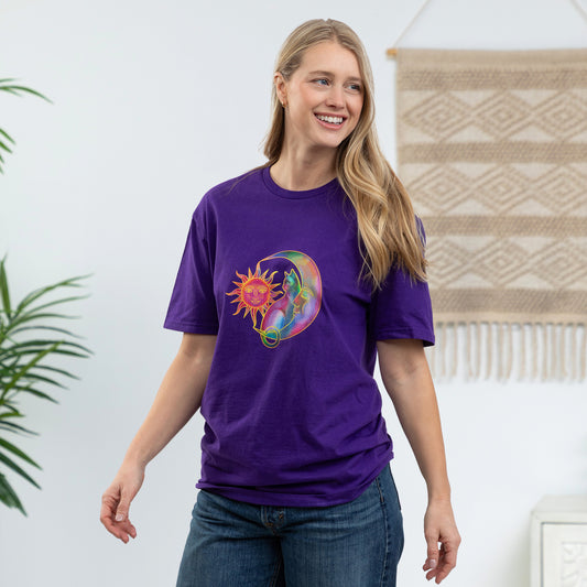 Sweet Sun & Moon With Cat T-Shirt
